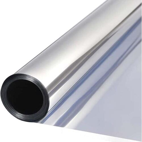 50cm One Way Mirror Window Film Vinyl Self-Adhesive UV Reflective Heat Control Solar Film Sliver Glass Stickers for Home Decor