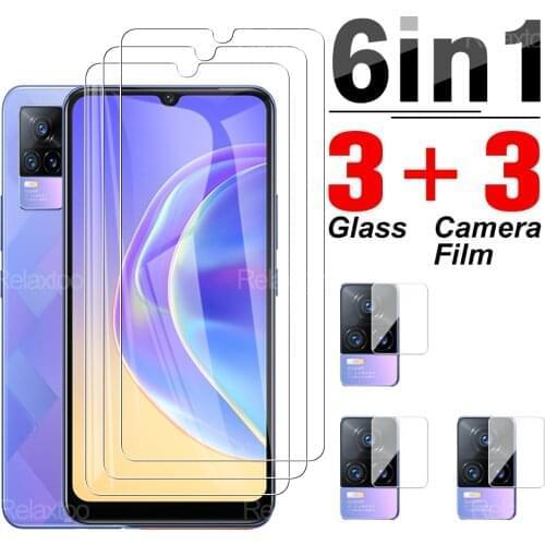 6 in 1 Camera Protector Glass For Vivo V21 V21e 5G/4G On Vivo V 21 21e Vivi E Phone Transparent Safety Protective HD Cover Film