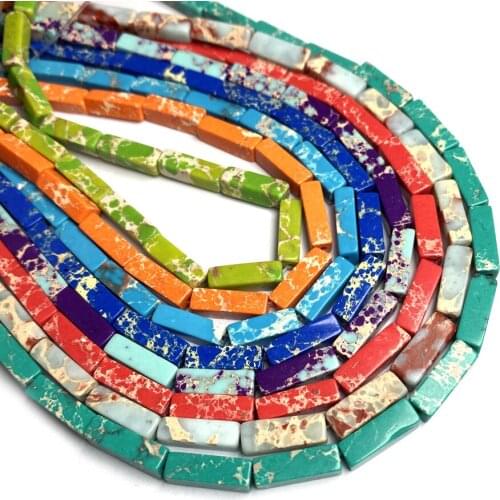 Natural Stone Rectangular Scattered bead agates crystal string Beads for Jewelry Making DIY Necklace Bracelet Accessories 4x13mm