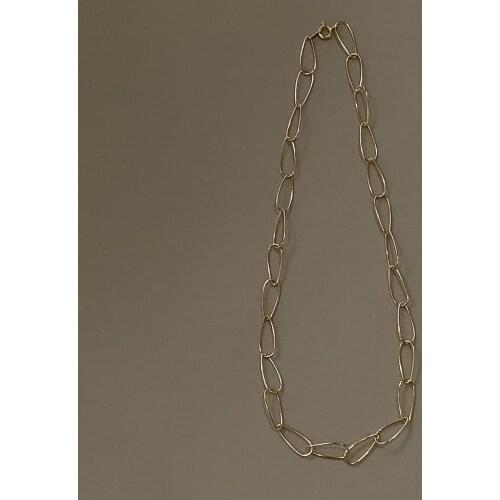 1pc 925 Sterling Silver rolo Chains Gold Necklace Adjustable for Women Thick Wide Chain Minimalist Party Jewelry tlx755