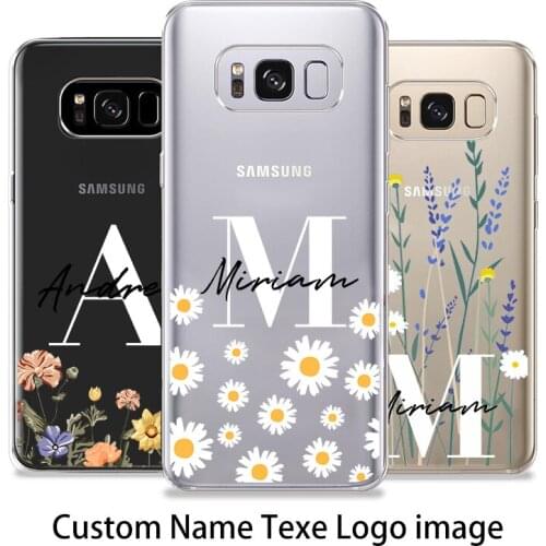 Custom Name Samsung Case For Samsung Galaxy S7 S8 S9 Plus S10 Note8 9 10 S20 S10e A50 Little Daisy Transparent Case Girl Gift