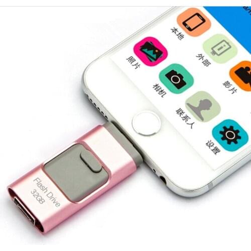 DSISEDIMS iFlash Drive HD U-Disk Micro USB interface 3 in 1 for Android/iPhone 5/6/7/8/5s/6s/x iPad iPod/PC/MAC 16/32/64/128GB