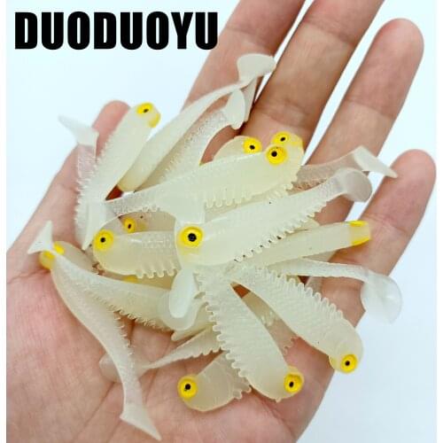 DUODUOYU 100PCS/LOT Fishing Soft Lure 1.3g/50mm T-tail Silicone Bait Swimbait Wobblers Artificial Fishing Tackle
