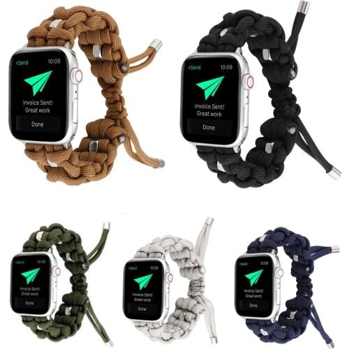 BEAFIRY Breathable Woven Nylon for Apple Watch Band 6 5 44mm 40mm Straps 38mm 42mm for IWatch 4/3/2/1 Watchbands Sports brown