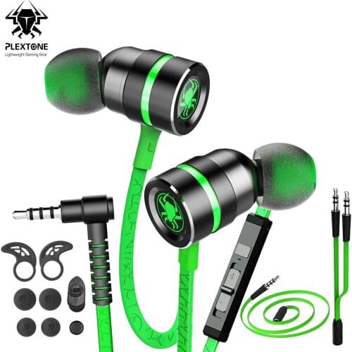 Plextone G20 Gaming Earphones in-Ear Headphones RichBass with Microphone Factory Hot Selling Earbuds for PC,Mobile,Laptop,PS4