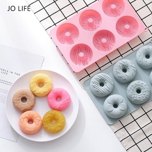 JO LIFE Silicone Art Donut Tray Mold Dessert Decoration Tool Bread Cake Baking Mould
