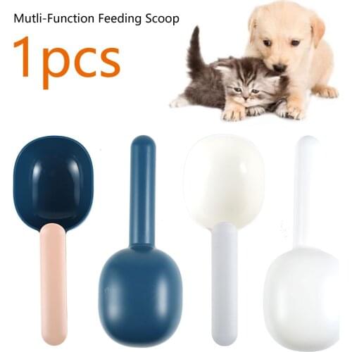 The New Pet Cat Dog Food Shovel Mutli-Function Feeding Spoon with Sealing Bag Clip Creative Measuring Cup Pet Supply Spoon