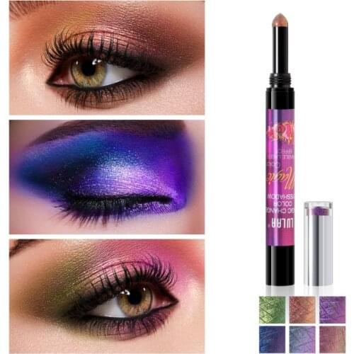 LULAA 6 Colors Air Cushion Eyeshadow Waterproof Subvert Nail Pen Dual-use Glitter Shimmer Eye Shadow Pencil Eye Makeup TSLM2