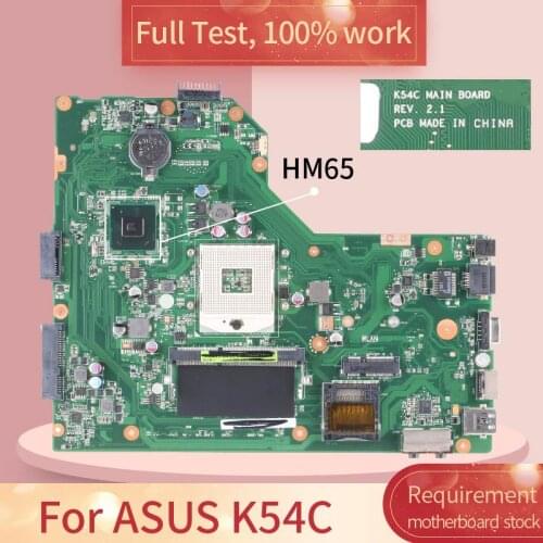 For ASUS K54C REV.2.1 HM65 with ram on board ddr3 motherboard Mainboard full test 100% work
