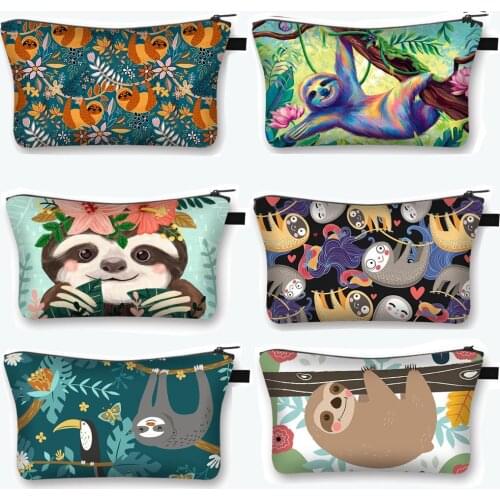 Cute Animal Sloth Cosmetic Case Women Makeup Bags Ladies Cosmetic Bag Girls Storage Travel Bags