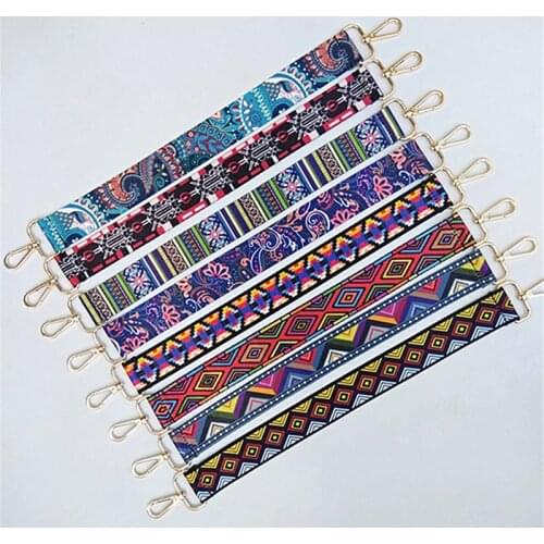 45cm Nylon Bag Strap Woman Colored Straps For Crossbody Messenger Shoulder Bag Belt Accessories Adjustable Embroidered Belts