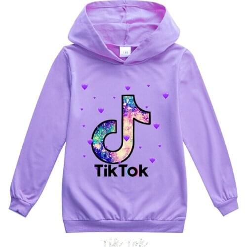 Tik Tok Sleeve Girls Clothes Childrens Hooded Sweater Spring and Autumn Boys Girls Long Sleeve Hooded Sweatshirt Childrens