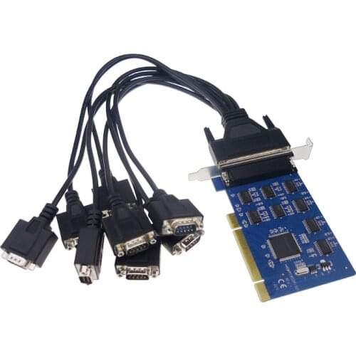 8 Ports PCI RS232 COM DB9 Printer Expansion Card Multi Serial Controller Win8 win10