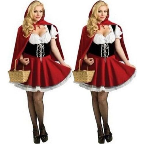 Hot Sexy Dres Plus Size S-6XL Costume Adult Little Red Riding Hood Costume Halloween Cosplay Costumes For Women