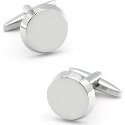 Simple Round Glossy Metal Quality Cufflinks for Mens Shirt Business Dress Cuff Decoration Cuff Links Men Wedding Jewelry Gifts