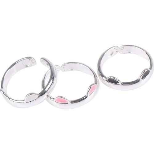 Adjustable Ring Open Design Cat Ear Finger Ring Cute Fashion Jewelry Ring For Women Young Girl Child Gifts DIY Craft Toys