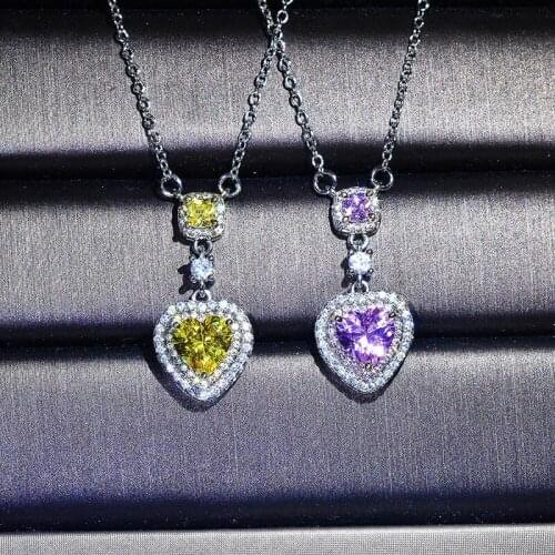 Fashion Luxury Heart Pendant Necklace European American Popular High Grade Silvery Jewelry For Women Wedding Anniversary Gifts