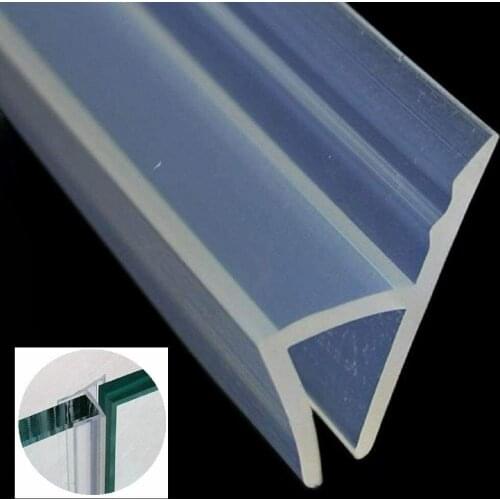 2M h Shape Glass Sealing Strips Silicone Shower Screen Seal Sliding Strip Rubber for 6-12mm Door Window BathRoom Glass #40