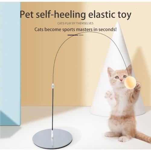 Puppet cat blue and white kitten toy self-healing long rod cat stick sucker Interactive Toy baby products tease pet supplies