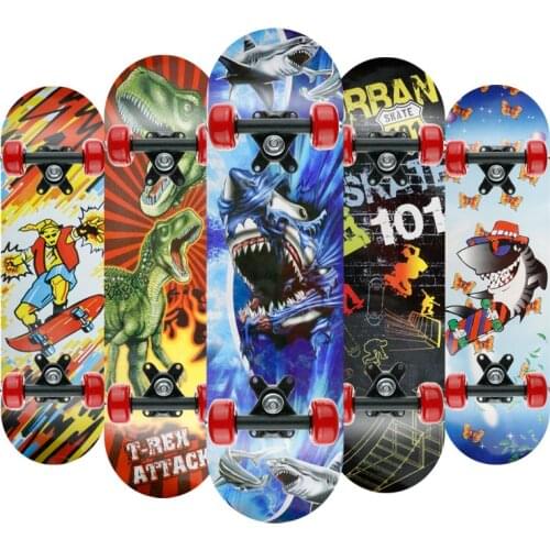 New Disney Frozen Children Skateboard Toys Double Rocker Teens Cartoons Spiderman Longboard 43*13.3*10cm Skate Board Kids Gift