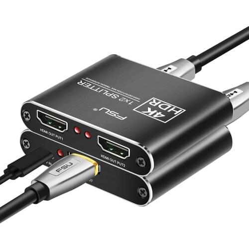 DUPI HDMI Splitter Full HD 4K Video Converter HDMI Switch 1 in 2 Out Amplifier Dual Display For HDTV DVD PS3 Xbox