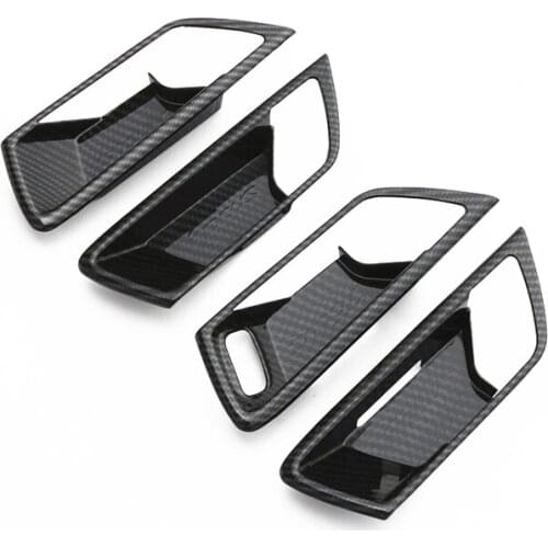 Carbon Fiber Style ABS Interior Door Handle Bezel Garnish Trim Car Styling Cover Accessories for Ford Focus MK4 2019