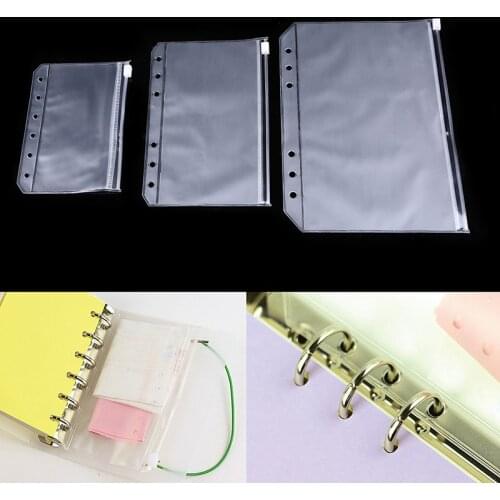 A5/A6/A7 Notebook Zipper Bag 6 Hole Book Storage Bag Pen Bag File Disc Binding Hand Account Accessories Convenient File Folder