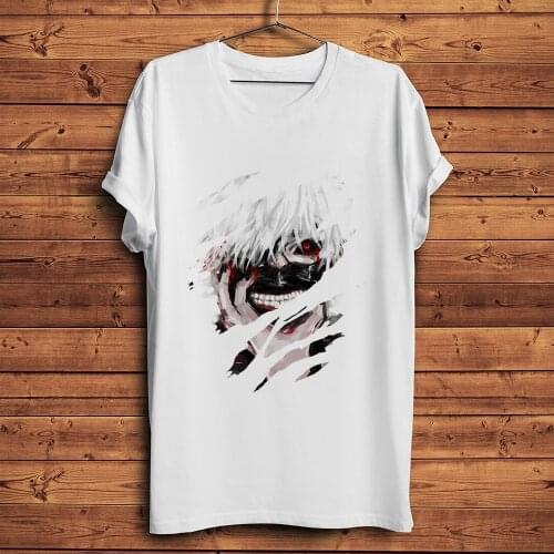 Japan anime Tokyo Ghoul Kaneki Ken Tearing t shirt men summer new white casual homme short sleeve cool manga t-shirt unisex