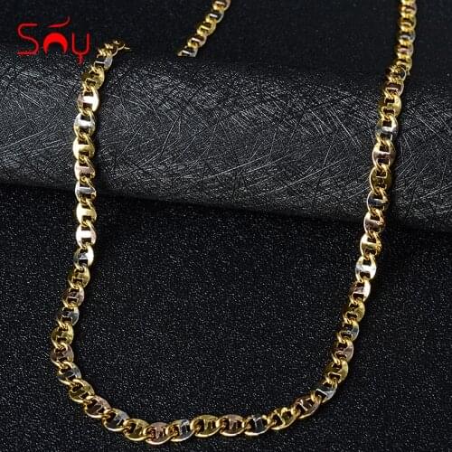 Sunny Jewelry 2021 Fashion Three Color Copper Necklace Chain For Women Man High Quality Classic For Daily Wear Gift Anniversary