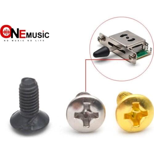 10pcs Electric Guitar Switch Screws Pickup Selector Screw for Electric Guitar Bass 3*8MM Black/Gold/Chrome