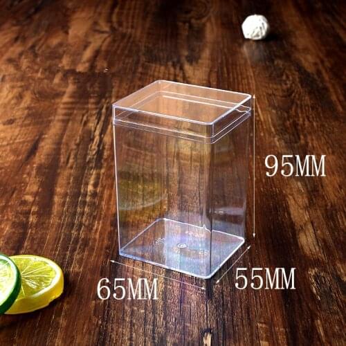 24pcs High quality square hard plastic box 250ml diy baking packaging favor boxes pastry snack cake pudding dessert cup with lid