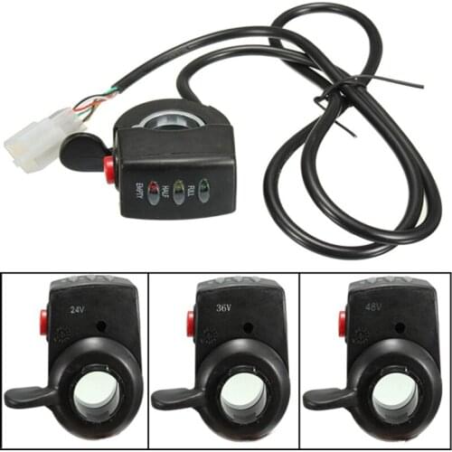 50PCS/LOT 24/36/48V E-Bike Electric Car Throttle 3 LED Indicator Display Button Switch(6.5)