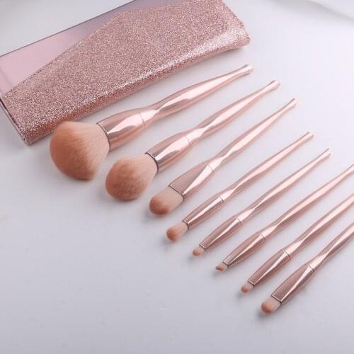 8pcs Makeup Brushes With Bag Eye Shadow Lip Brushes Powder Foundation Blush Contour Brush Cosmetics Brush Makeup Tool