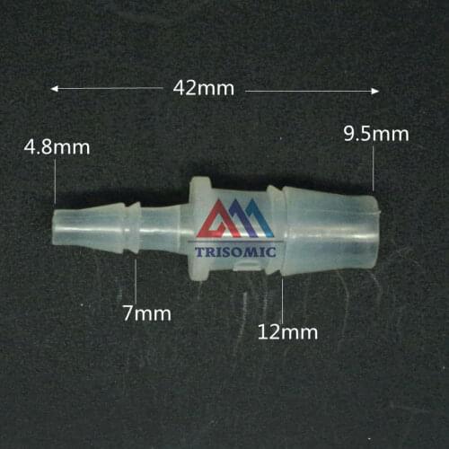 9.5mm*4.8mm Straight Reducing Connector Plastic Fitting Barbed Reducing Connector