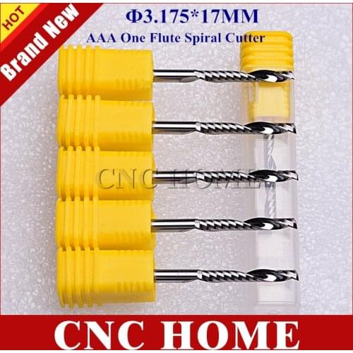 AAA 10 pcs 3.175x17mm 1 Flute Single flute Carbide Mill Spiral Wood CNC Router Bits Cutting Tools CNC Machine Engraving 1/8" CED