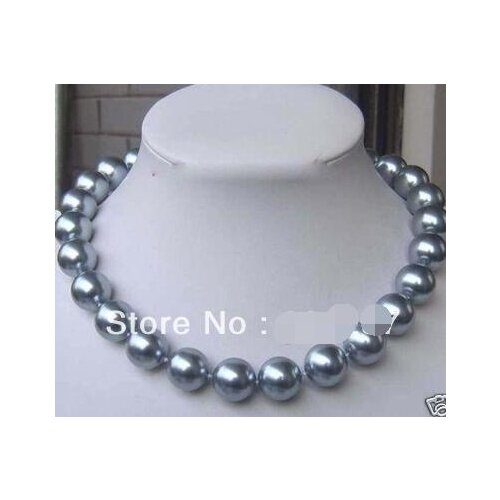 AAA 10mm17 '' Gray Sea Shell Imitation Pearl Necklace>>> free shipping