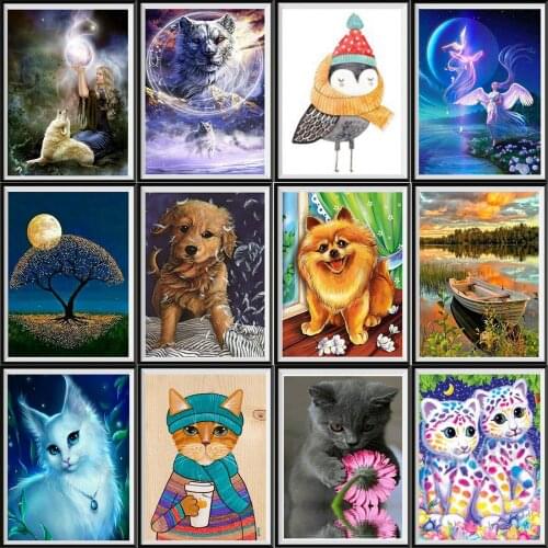 5D DIY Diamond painting Animal character mosaic cross stitch mosaic home decor wall sticker