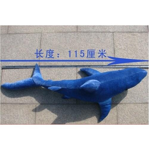 Big size plush dark blue shark toy creative undersea world shark doll gift about 115cm 0208
