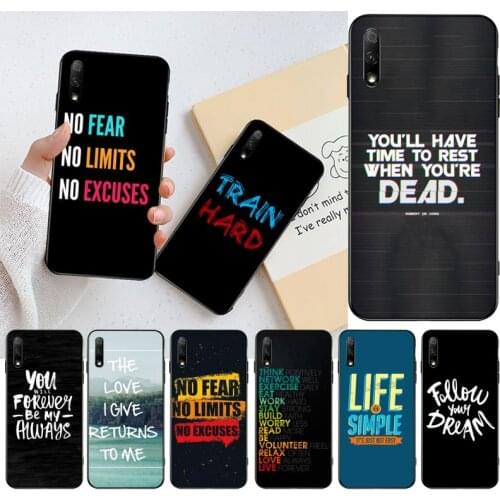 CUTEWANAN Inscription Quotes Motivation Custom Photo Soft Phone Case for Huawei Honor 30 20 10 9 8 8x 8c v30 Lite view pro