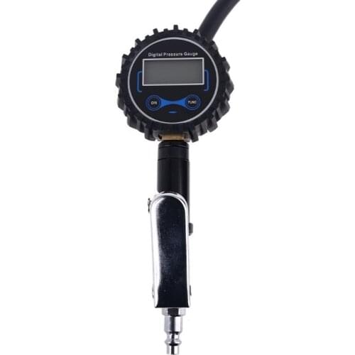 Digital Tire Inflator Pressure Gauge with Dual Head Air Chuck for Air Compressor