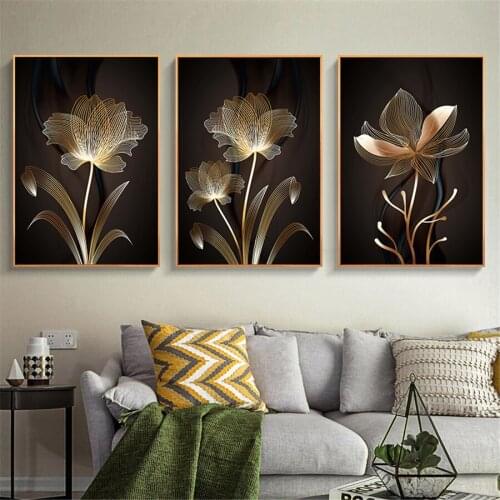 Modern Minimalist Abstract Line Flower Painting on Canvas Cuadros Posters and Prints Scandinavian Wall Picture for Living Room