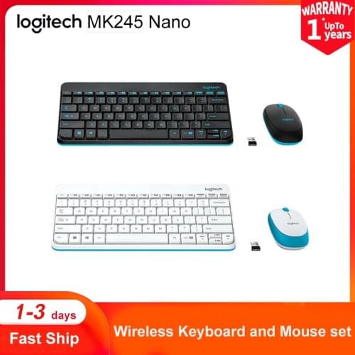 Logitech MK245 Nano Keyboard Mouse Combo USB Receiver Splashproof Long Battery Life for Office Windows Chrome OS Keyboards Mice