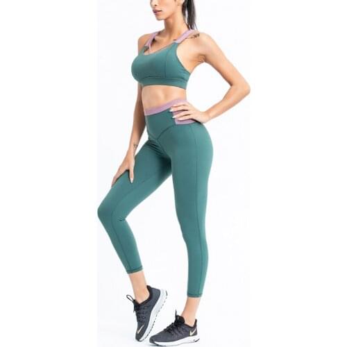 Yoga Set Women Tracksuit Solid Sexy Beauty Back Running Fitness Leggings Sports Suit Gym Sportswear Workout Clothes