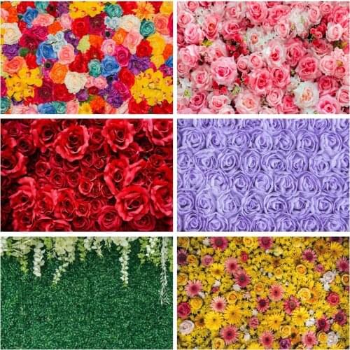 Laeacco Wedding Flowers Photo Wall Backdrops For Photography Spring Blossom Flowers Party Stage Love Portrait Photo Backgrounds