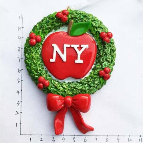 New York name Big Apple creative tourist souvenirs, magnetic paste refrigerator United States Christmas gife Fridge Magnets