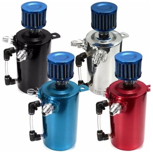 TAKPART 0.5L Oil Catch Tank Can Reservoir Breather 500ml Filter Alloy Car Racing Engine