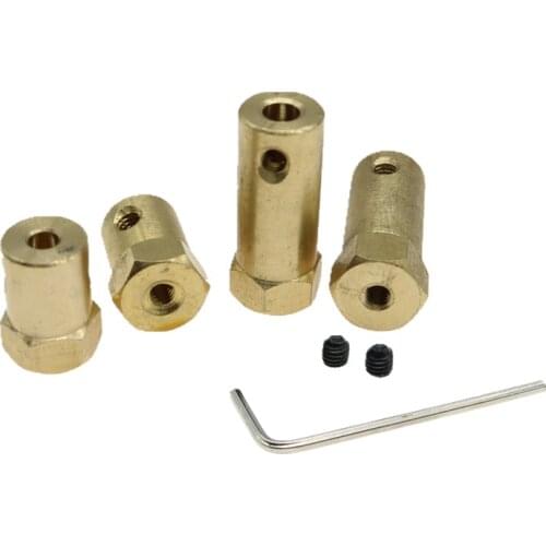 Copper Hexagonal Coupling DIY Robot Model Smart Car Connector DC Geared Motor Parts