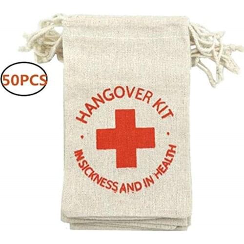 50Pcs 4" x 6" Hangover Kit Bags Bachelorette Party Decorations Party Wedding Favors and Gifts Box Event Party Supplies AA8217-2