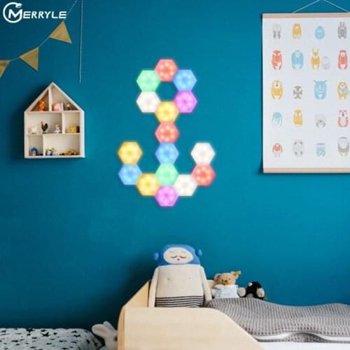 Novelty LED Cabinet Light Night Lights RGBW DIY Creative Wall Lamps Touch Infrared Remote Control Decorative Combination Graphic