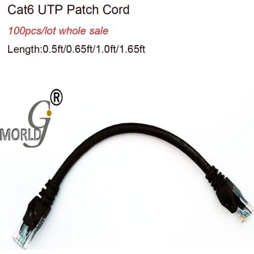 Wholesale Price 100pcs/LOT CAT6 UTP Round Cable 0.5ft/ 0.65FT/1FT/1.65FT Ethernet Cables Network Wire RJ45 Patch Cord Lan Cable